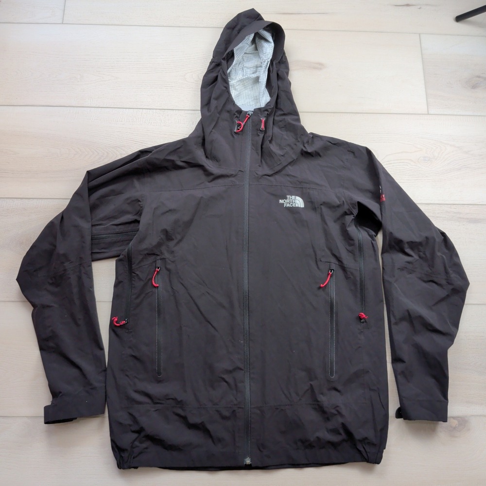 The North Face Summit Series Hooded Shell Rain Jacket Mens Large Black Full Zip